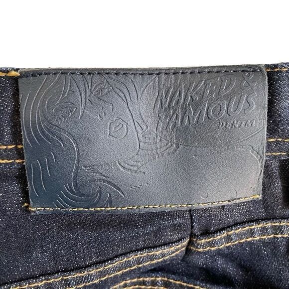 Naked & Famous Denim Jeans Mens 30 Weird Guy Dry Indigo Slub Japanese Fabric - Picture 3 of 8
